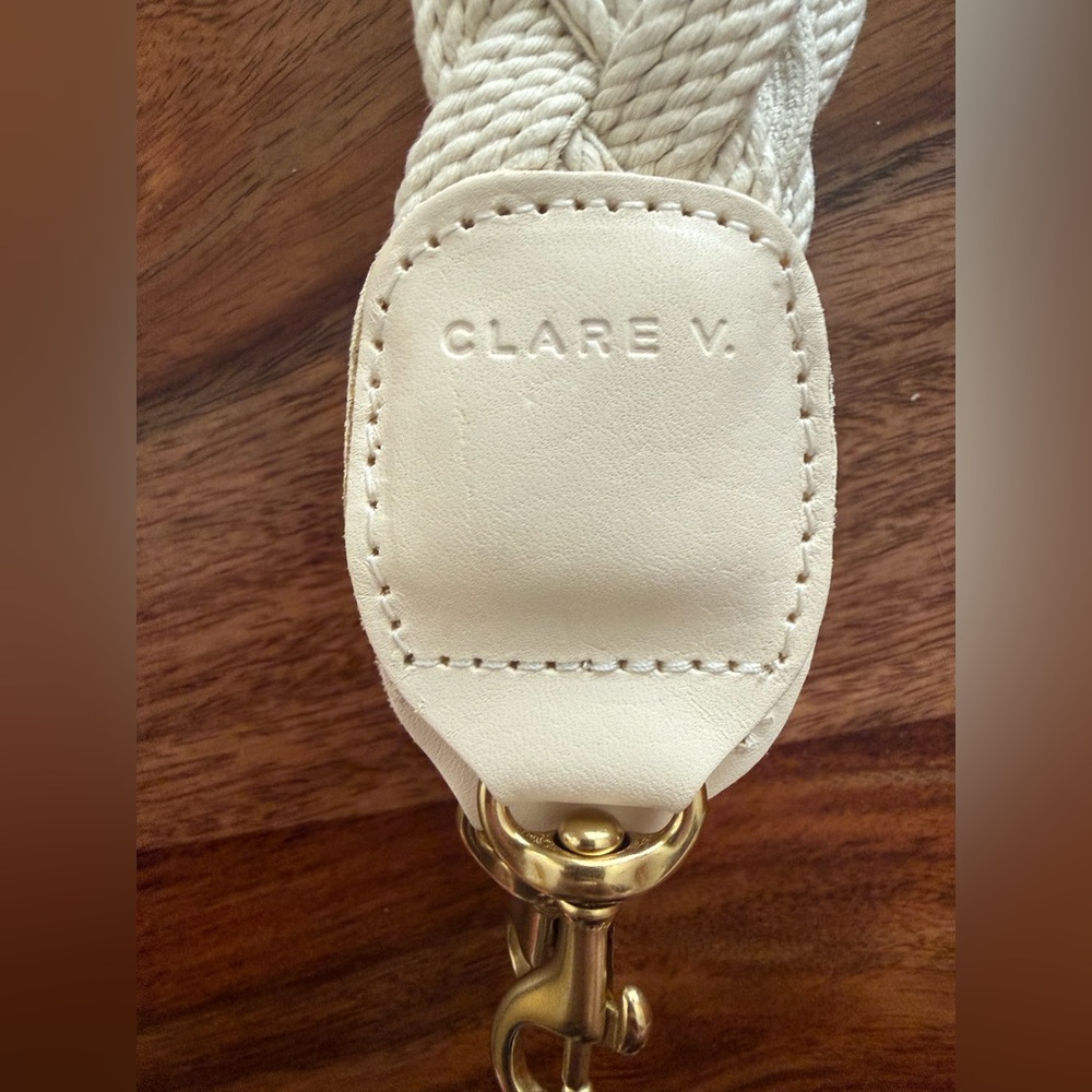 Clare V Cream Braided Crossbody Strap - Picture 3 of 5